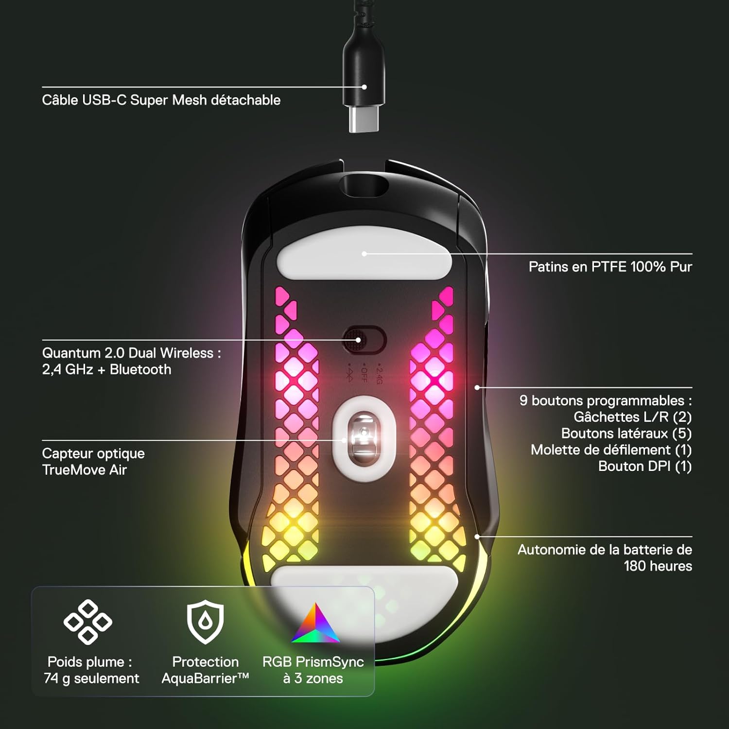 Souris gamer - STEELSERIES - Aerox 5