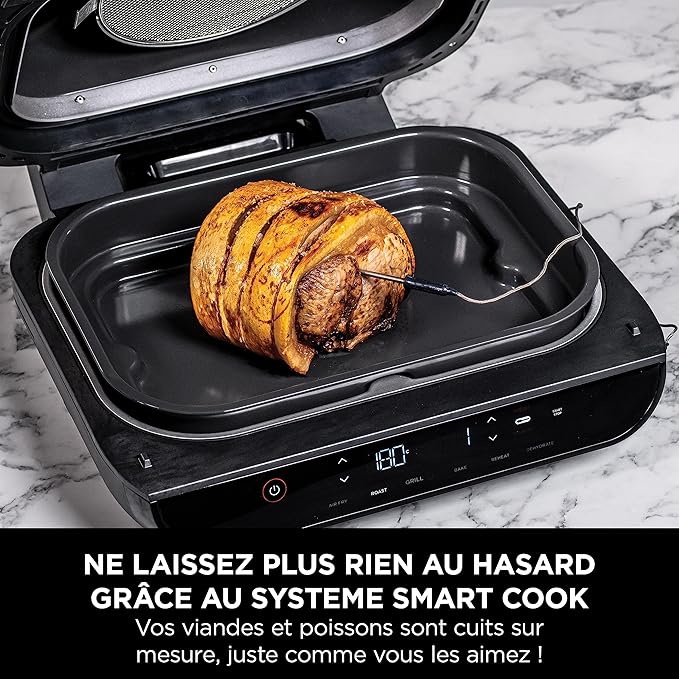 Ninja Foodi MAX Health Grill & Air Fryer, 6-en-1, Griller, Frire, Cuire, Rôtir et plus, 3,8L, Pièces Lavables au lave-vaisselle, Cuivre/Noir, Exclusivité Amazon AG551EUCP