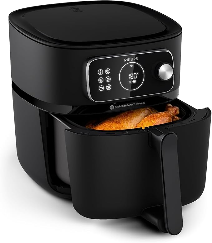 Philips Airfryer Combi 7000 Series XXL - 8,3 L (2 kg), Airfryer 22 en 1 avec WiFi, Rapid CombiAir et HomeID App, Noir (HD9876/90)