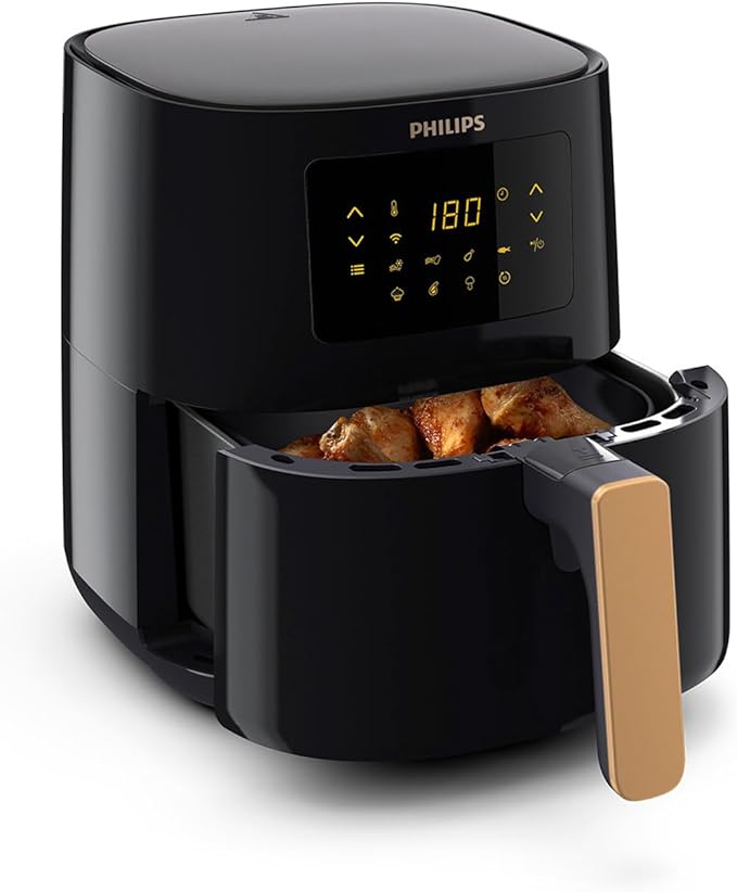 Philips Airfryer L Series 5000, 4.1L, Air Fryer Multifonctions 13-en-1, Connexion WiFi, Technologie Rapid Air, Réduit jusqu'à 90% des graisses, Compatible HomeID App (HD9255/80)