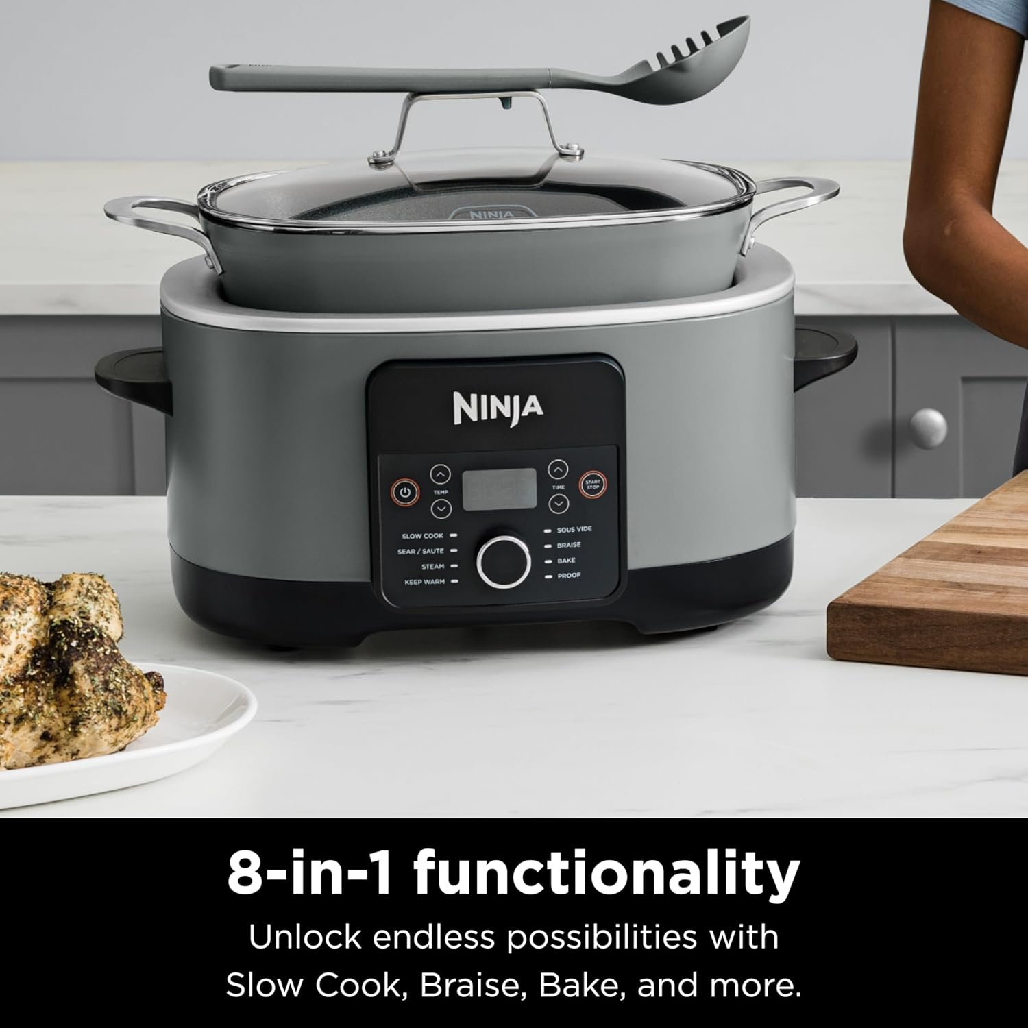 Ninja Foodi PossibleCooker, multicuiseur et mijoteuse numérique 8-en-1 MC1001EU