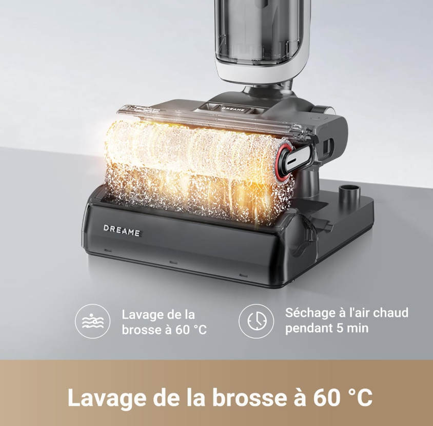 Dreame H14 Aspirateur Eau et Poussière, Portée à Plat à 180°