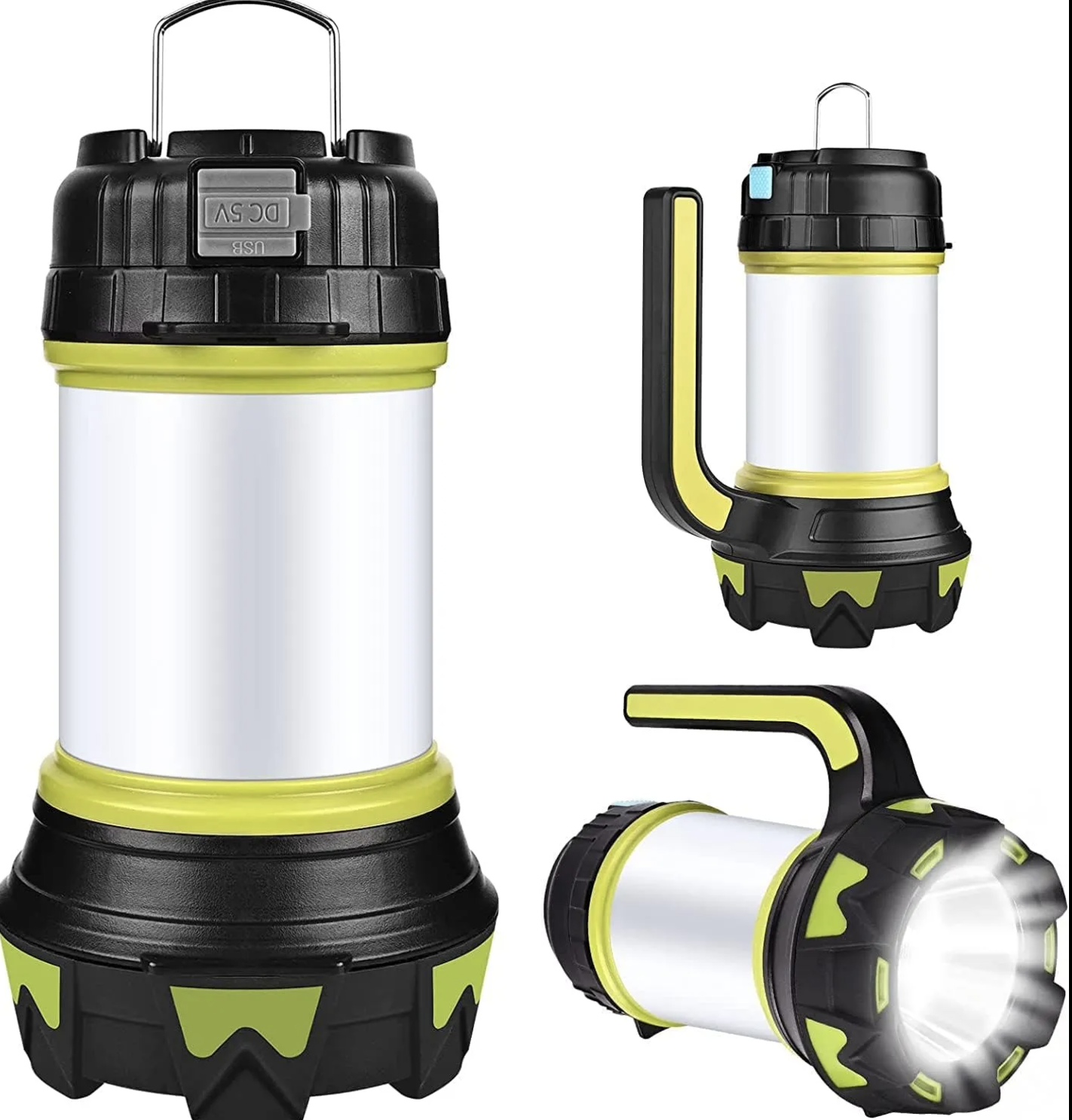 Lanterne Camping Rechargeable, LED Camping Lantern Puissante 3000Lm Lampe Torche 360° Éclairage 6 Modes Lampe Camping, Étanche Portable Suspendue