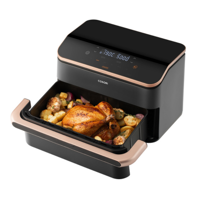 Friteuse sans huile Cosori Dual Blaze Twinfry™ Chef Edition - 10L, Double Zone, Cuisson Uniforme, 12 Programmes, Écran LED Tactile, Noir