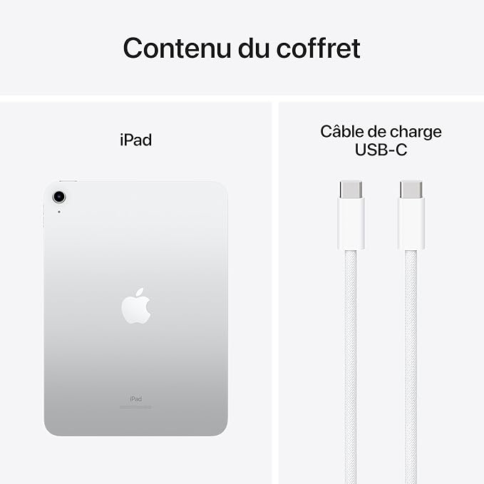 Apple iPad 10,9 Pouces (Wi-Fi, 64 Go) - Argent (10e génération)