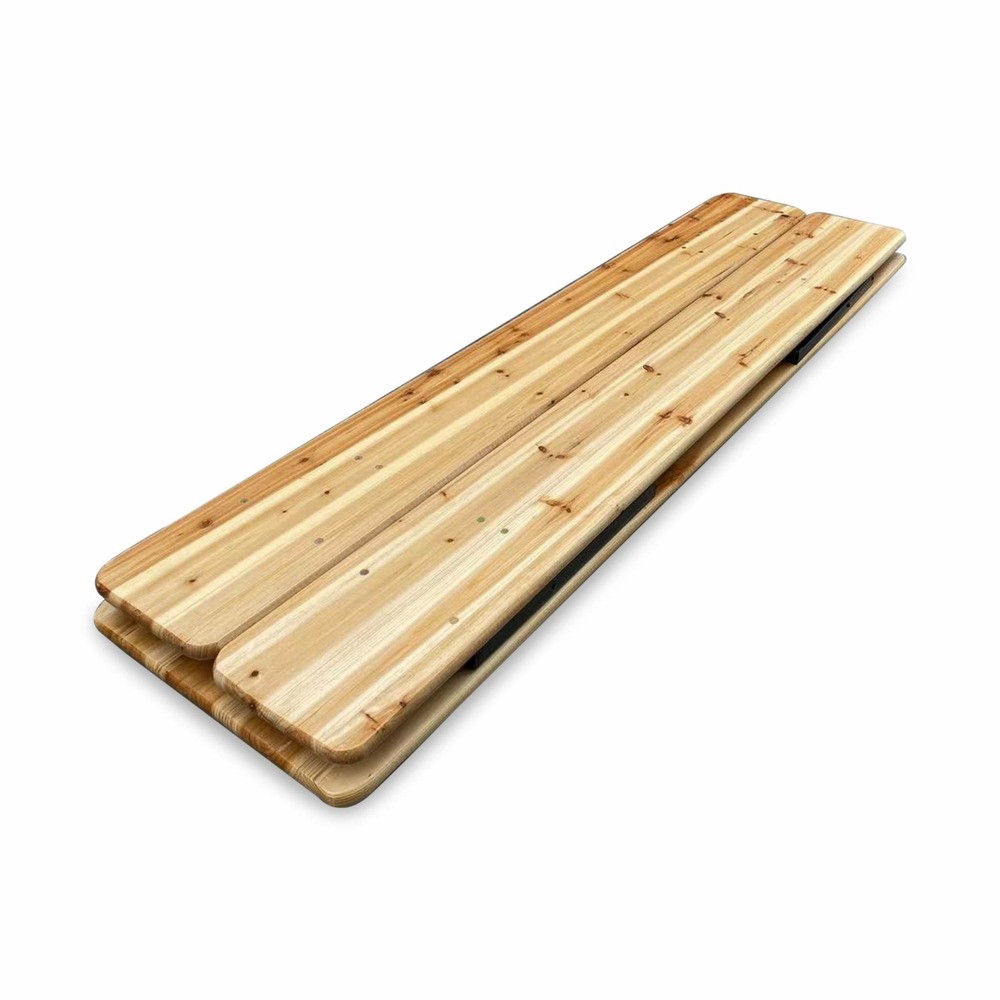 Table de jardin pliable bois de sapin 2 bancs pliables 6 places
