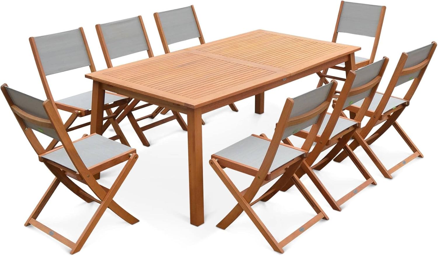 Table de jardin extensible bois , 8 chaises
