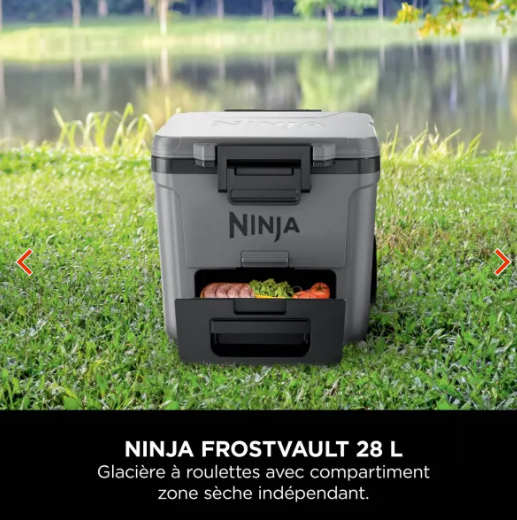 Ninja FrostVault 28 L Glacière roulante avec zone sèche, Gris Ardoise FB230EUGY