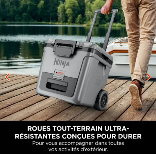 Ninja FrostVault 28 L Glacière roulante avec zone sèche, Gris Ardoise FB230EUGY