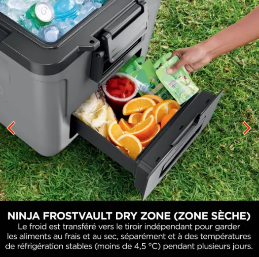 Ninja FrostVault 28 L Glacière roulante avec zone sèche, Gris Ardoise FB230EUGY
