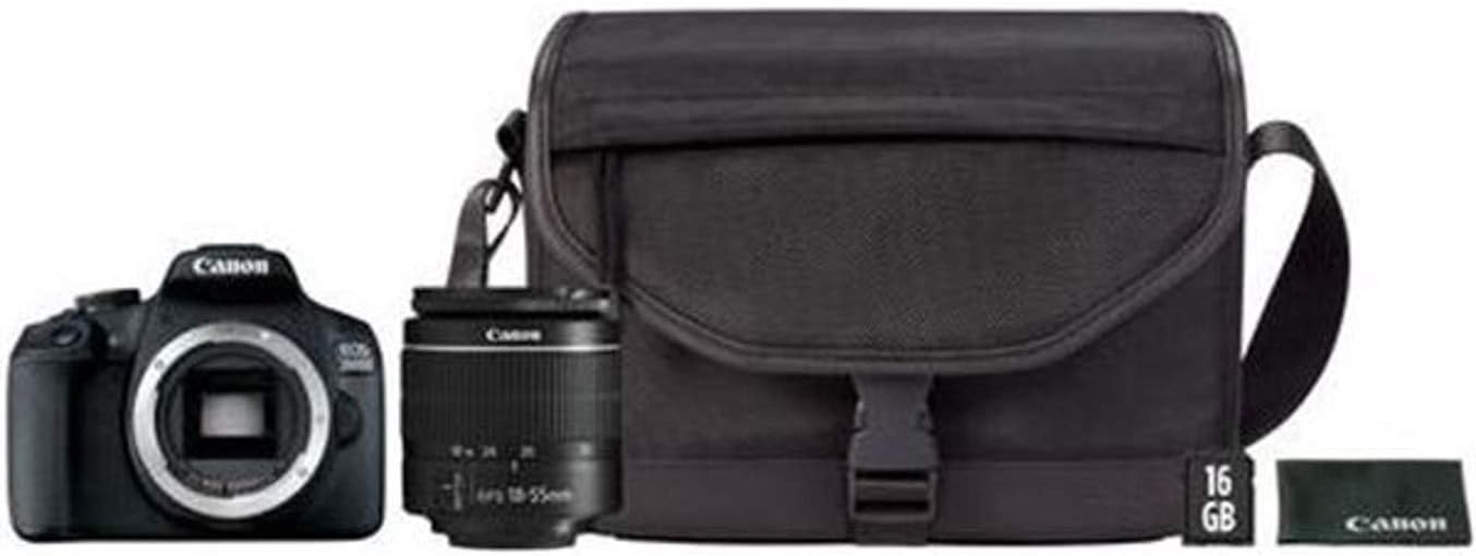 Canon EOS 2000D 18-55 DC + SB130 + 16GB Kit d'appareil-Photo SLR 24,1 MP CMOS 6000 x 4000 Pixels Noir