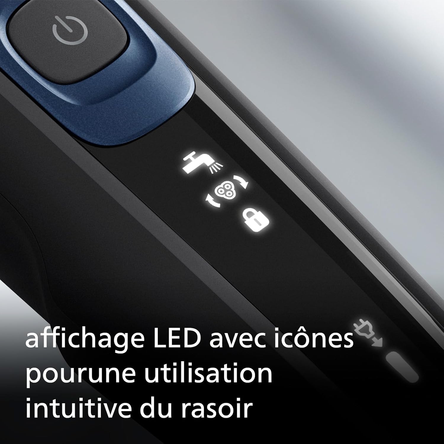 Philips Rasoir Series 5000 - rasoir électrique pour homme Wet & Dry bleu métallisé, avec tondeuse de précision et pochette souple de voyage (modèle S5465/18)