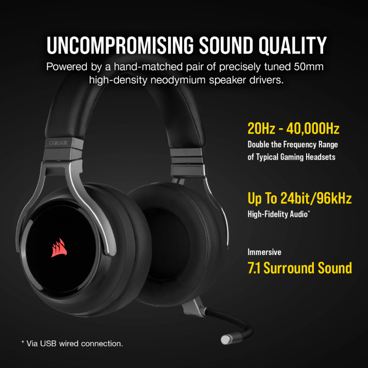 VIRTUOSO RGB WIRELESS High-Fidelity Gaming Headset — Carbon