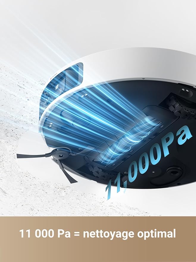 DREAME L40 Ultra Robot Aspirateur Laveur avec Serpillière Amovible et Relevable, Brosse Latérale Extensible