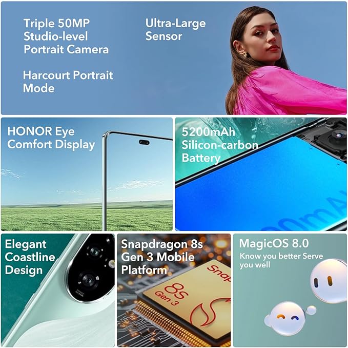 HONOR 200 Pro Smartphone 5G 12 Go RAM 512 Go Stockage, 120 Hz 6,78" OLED, Appareil Photo 50 MP, Snapdragon 8s Gen 3, Batterie 5200 mAh, Android 14, Dual SIM, NFC (sans Chargeur) Noir