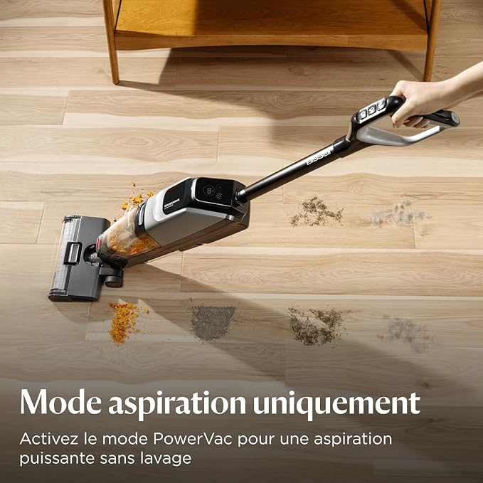 Bissell CrossWave OmniForce – Aspirateur Balai Laveur Sans Fil 2-en-1, Aspire & Lave, Multi-Surfaces, Jusqu’à 240 m², Modèle 3912N