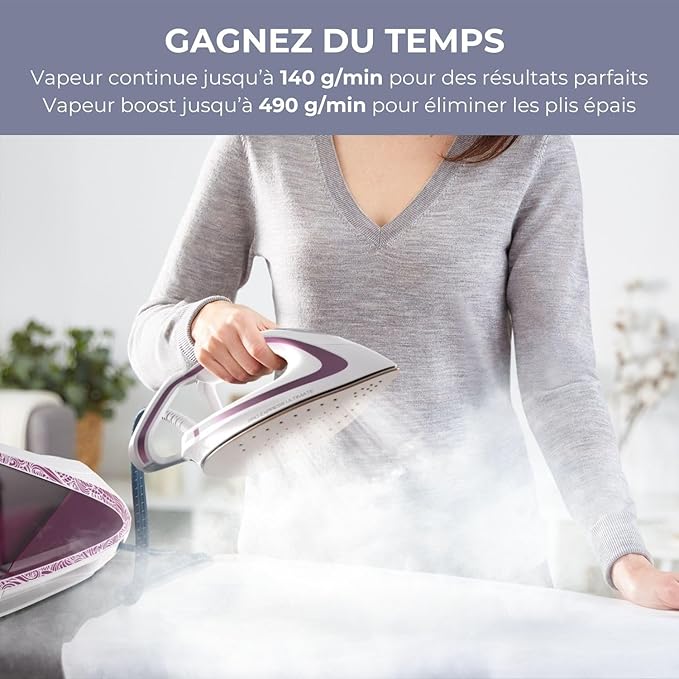 Calor Pro Express Ultimate GV9560C0 – Centrale Vapeur Haute Pression 7,3 bars, Pressing 490 g/min, Anti-Calcaire, Fabriqué en France