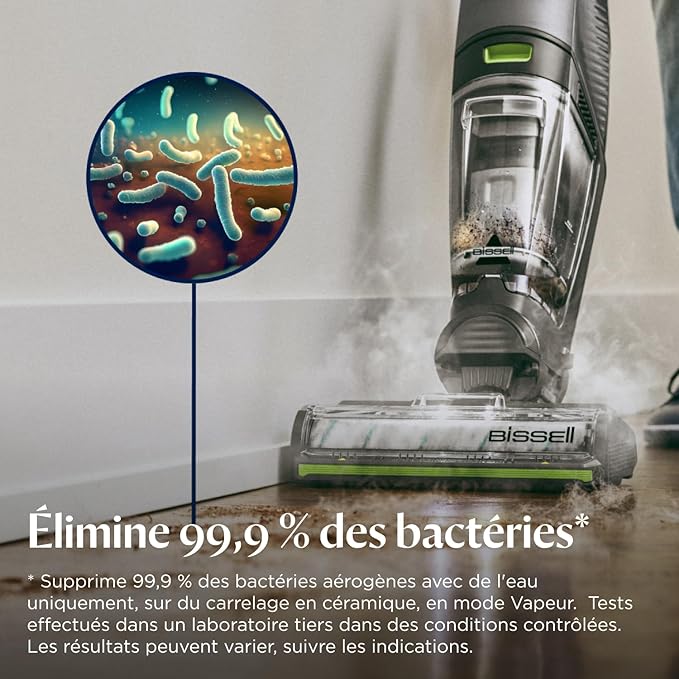 BISSELL CrossWave HydroSteam PET 3517N – Aspirateur Balai Laveur à Câble 3-en-1, Aspire, Lave & Sèche, Vapeur, Multi-Surfaces, Spécial Animaux