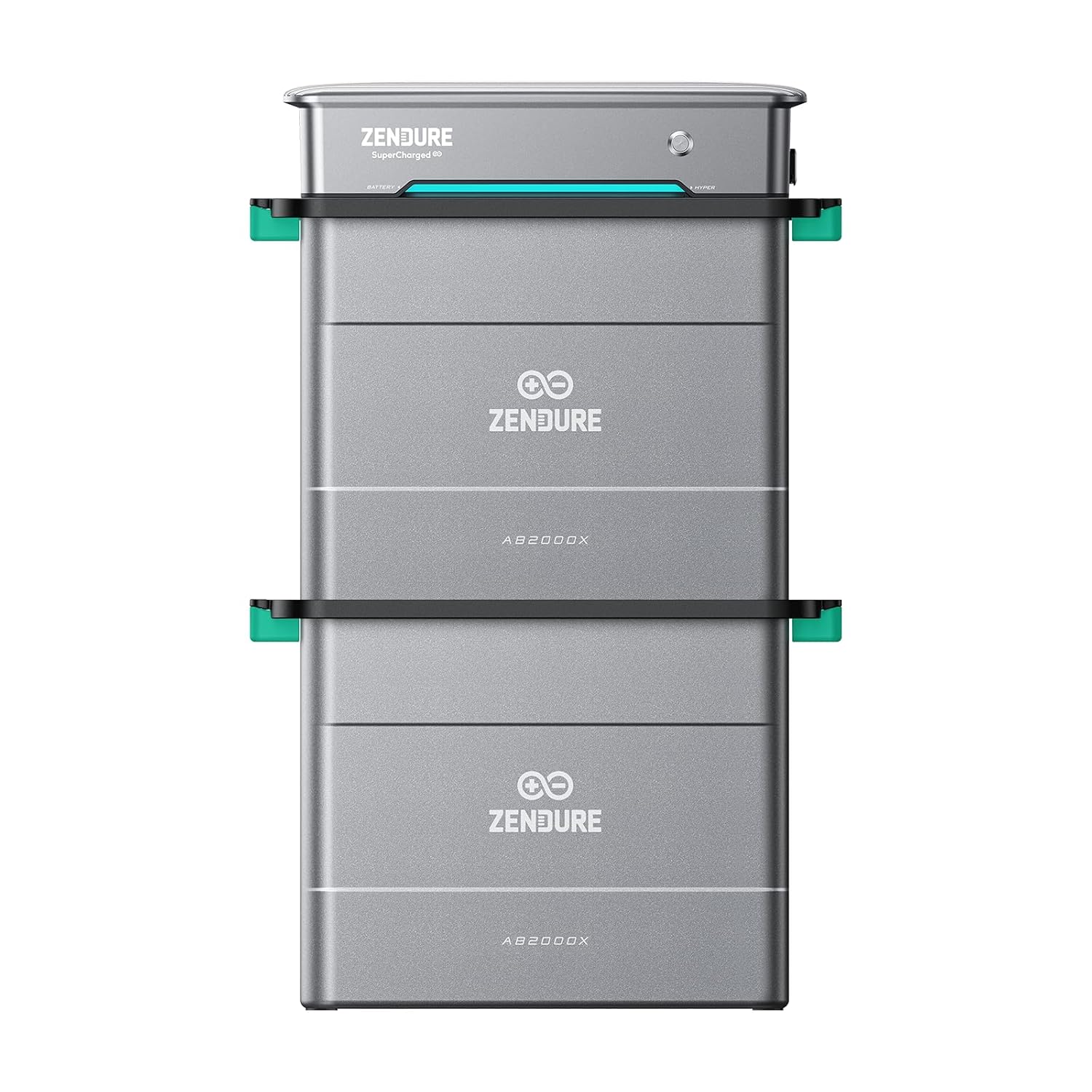 Zendure Solarflow Hyper 2000 avec AB2000X*2 3840Wh, Centrale Électrique de Balcon avec Entrée Solaire 1800W, Hub Intégré(Unité de Contrôle Intelligente) Micro Onduleur, Charge AC Bidirectionnelle1200W