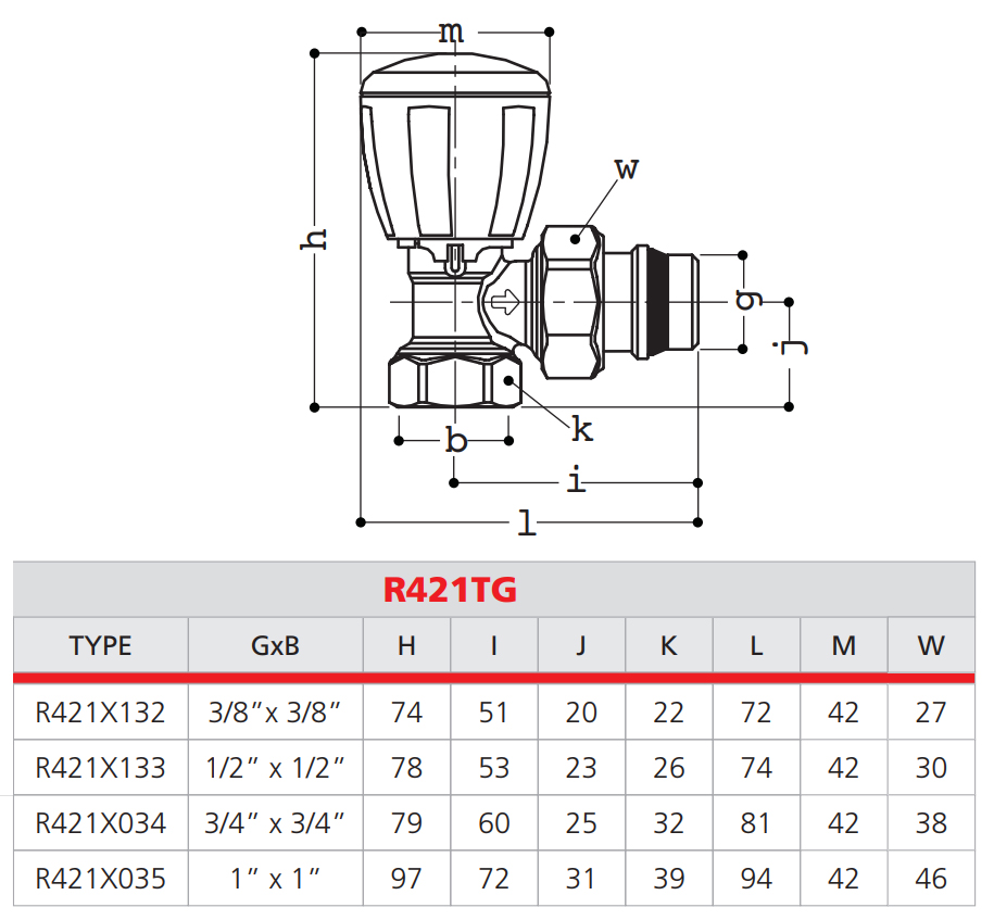 Robinet de radiateur thermostatique équerre 3/4'' - GIACOMINI - R421X034