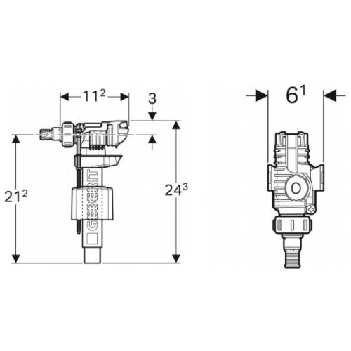 Robinet flotteur type 380 alimentation latérale unifill - GEBERIT - 281.002.00.1