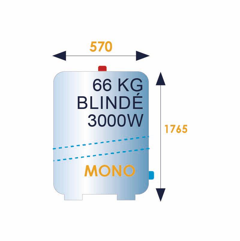 Chauffe-eau électrique blindé 300L CHAUFFÉO vertical sur socle - ATLANTIC - 022122