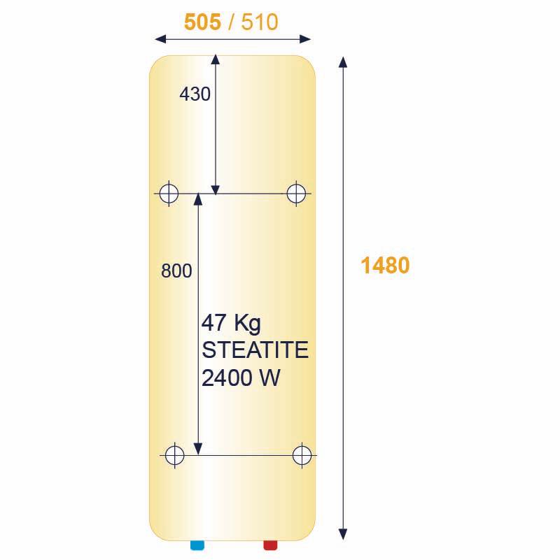 Chauffe-eau électrique vertical mural stéatite 200L - CHAFFOTEAUX -3000574