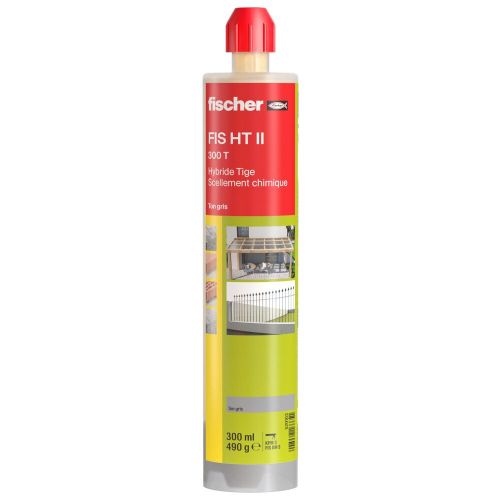 Résine hybride pour tiges filetées FIS HT II 300 T ton gris cartouche 300ml - FISCHER - 520103