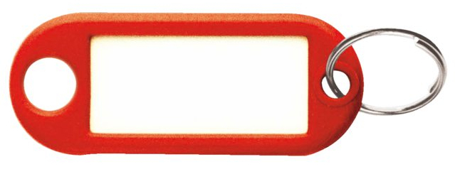 Porte étiquette rouge avec anneau - STRAUSS - 420471