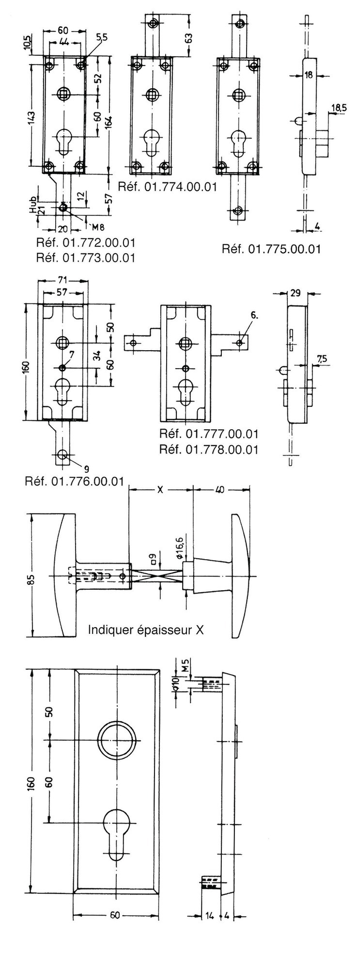 Serrure de garage verouillage bas avec ressort épaisseur 29mm - WSS - 16540000010