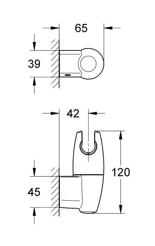 Support mural pour douchette chromé orientable MOVARIO - GROHE - 28401-000