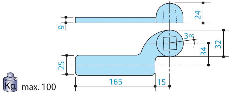 Bras inférieur déporté 20 mm droit - MAB - AC1