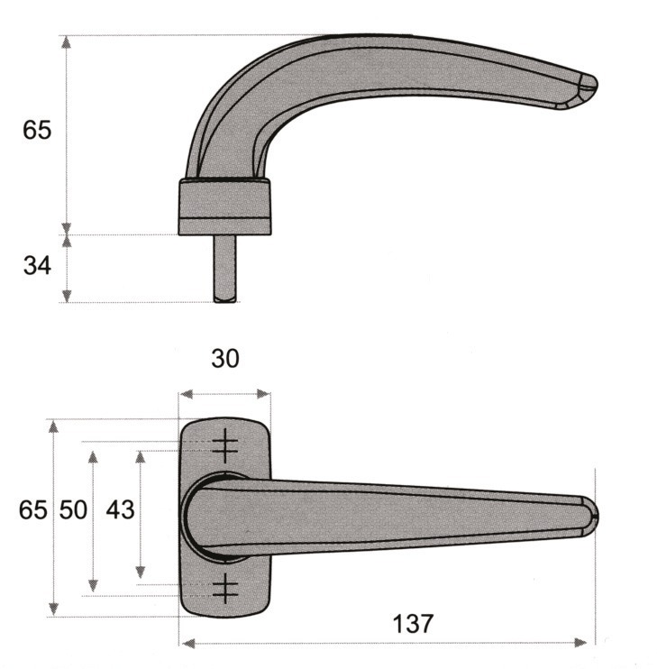 Béquille simple HORUS pour alu et métal finition gris - HOPPE - 2050_G5