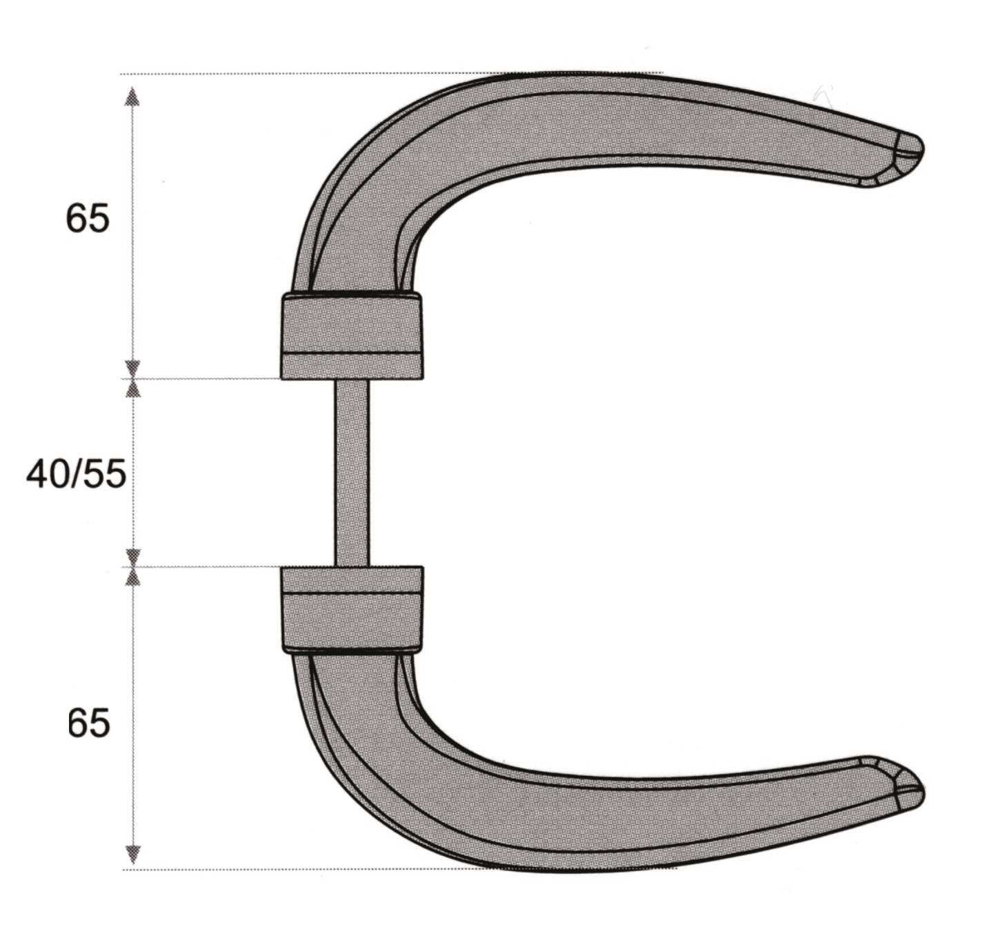 Béquille double HORUS pour alu et métal finition noir - HOPPE - 2051_37