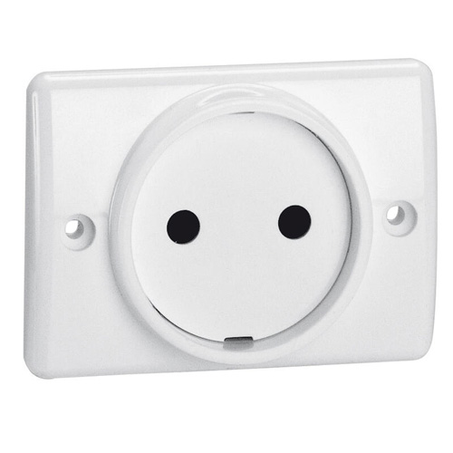 Prise à encastrer 2P pour plinthe 16A 250V blanc - LEGRAND - 050806