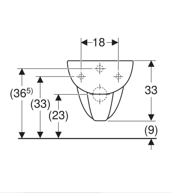 Cuvette WC suspendue PUBLICA à trou creux - GEBERIT - 391500000