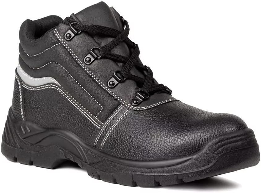 Chaussures de sécurité hautes NACRITE S1P SRC en cuir fleur de vachette noir P42 - B0911-T42