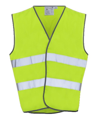 Gilet haute visibilité bandes parallèles réglable jaune fluo/argent TU - VET3025GT