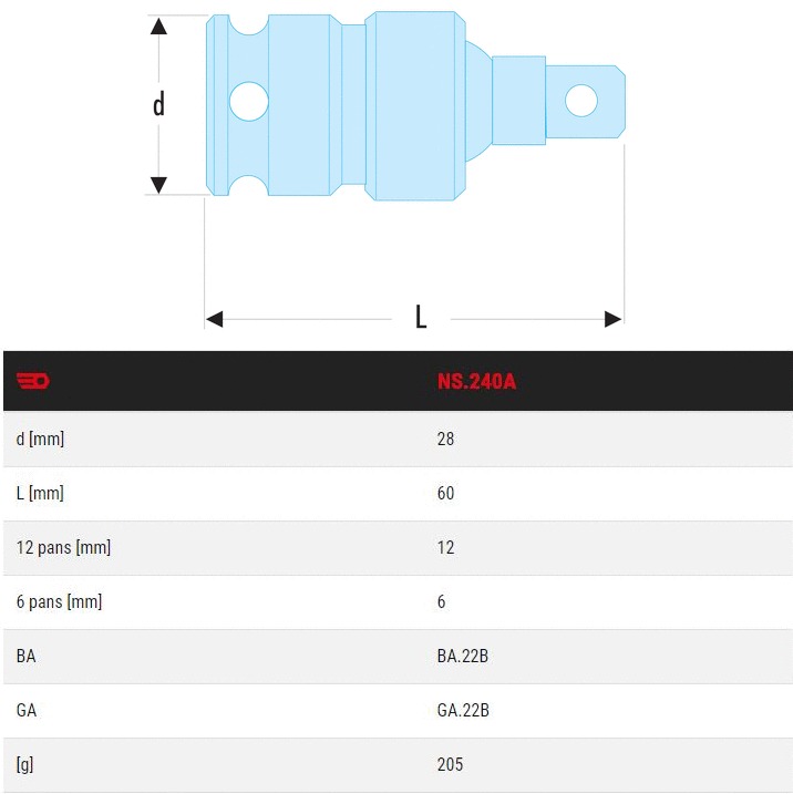 Cardan Impact 1/2'' - FACOM - NS.240A