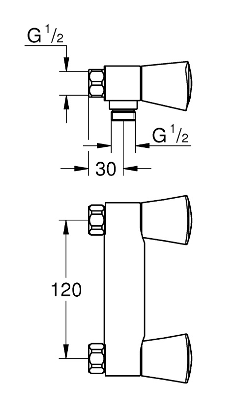 Mélangeur de douche COSTA S entraxe 120 mm bicommande - GROHE - 26319-001