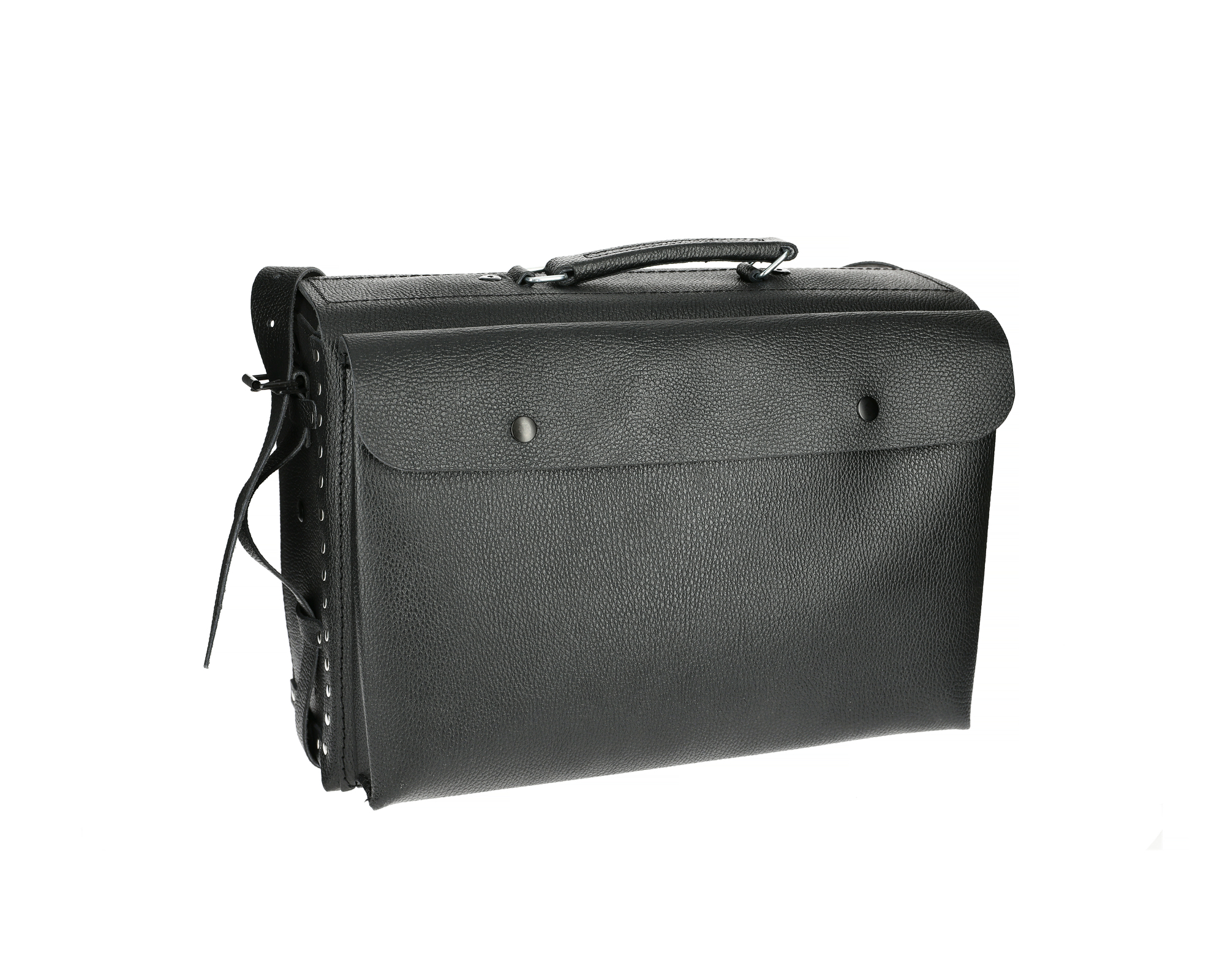 Sac porte-outil noir en cuir avec porte-documents 41 x 28 x 15 cm - HANGER - 510011