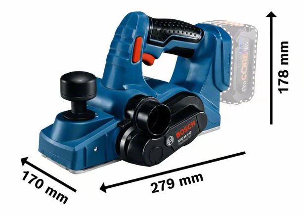 Rabot 18V GHO 18 V-LI (sans batterie ni chargeur) en coffret L-BOXX - BOSCH - 06015A0300