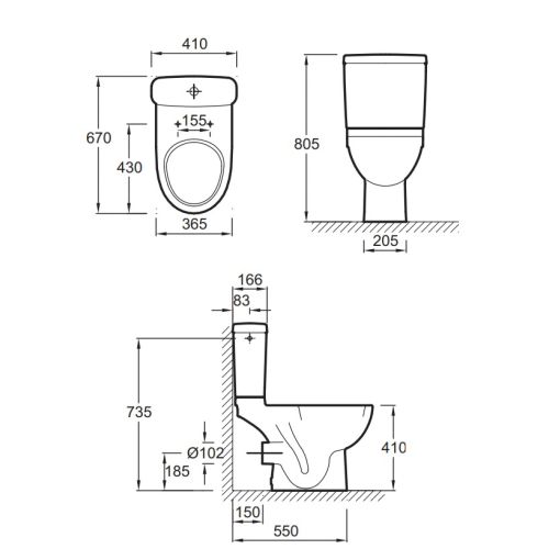 Pack wc ODEON UP sortie horizontale avec abattant standard - JACOB DELAFON - E0520-00