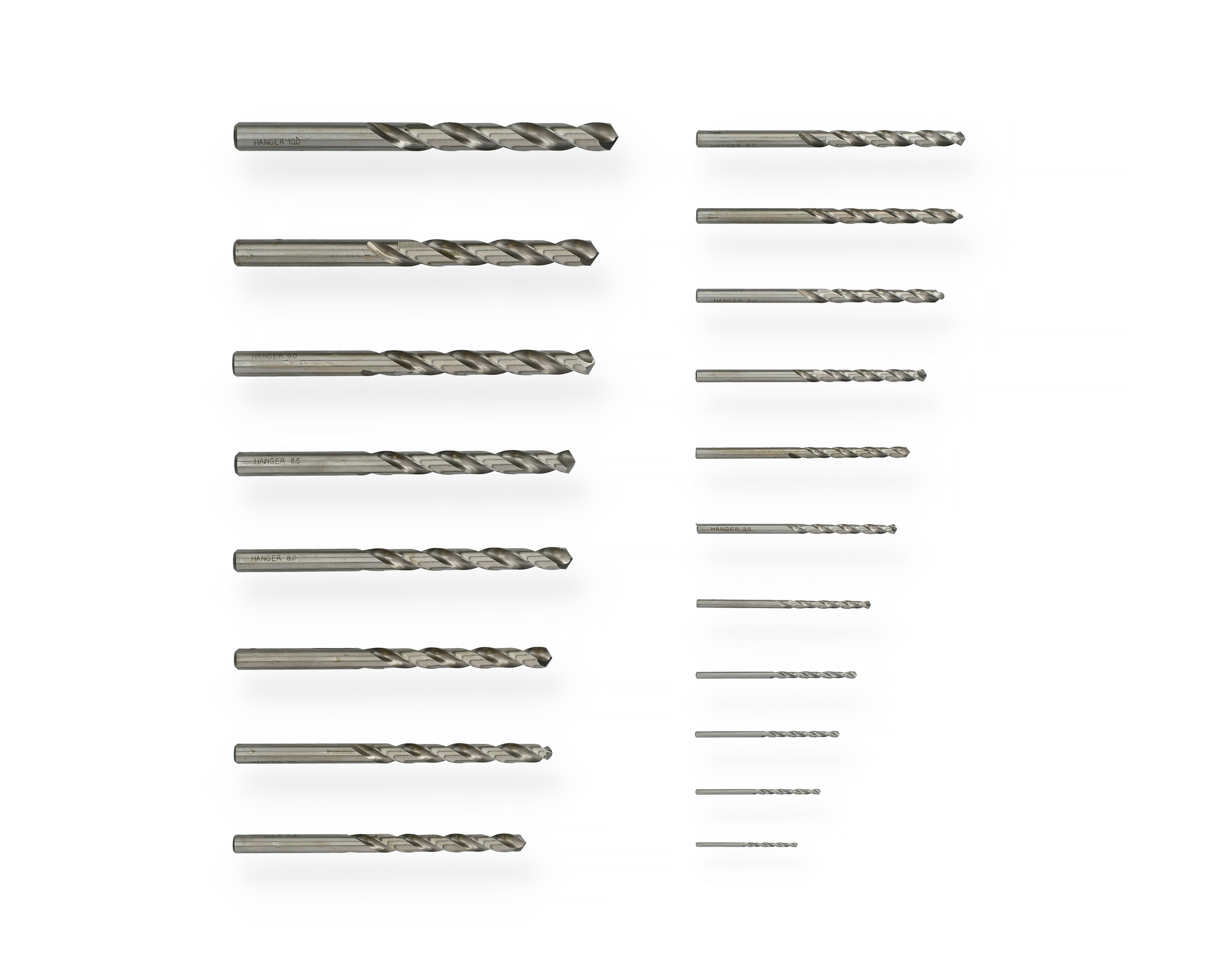 Coffret de 19 forets HSS taillés meulés - HANGER - 155190