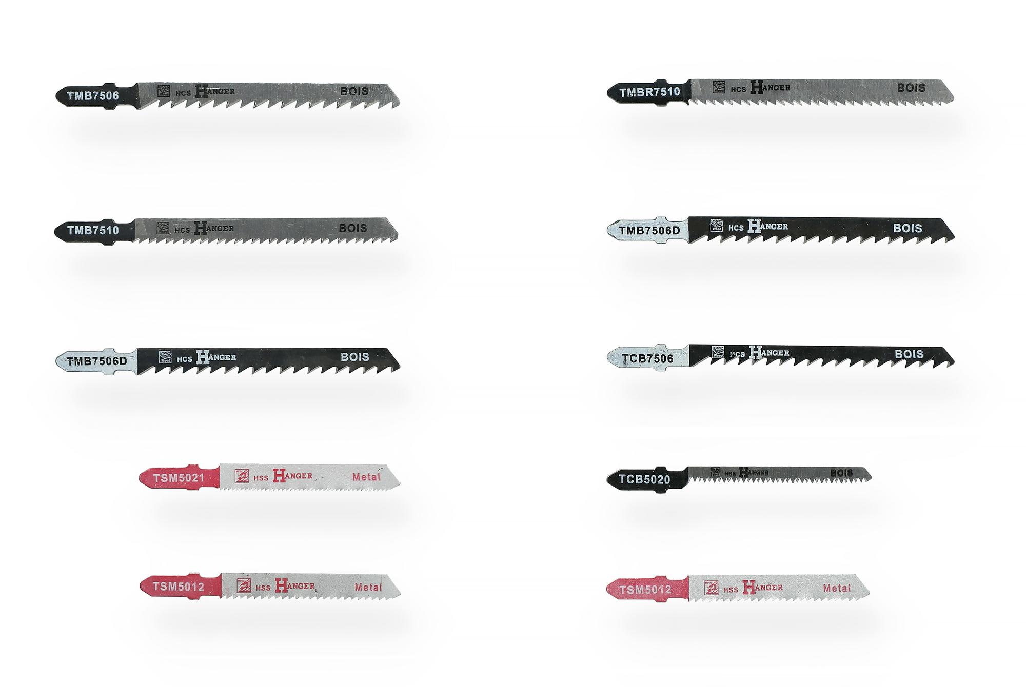 Kit de 10 lames T-SET55 pour scie sauteuse bois et métal - HANGER - 150290