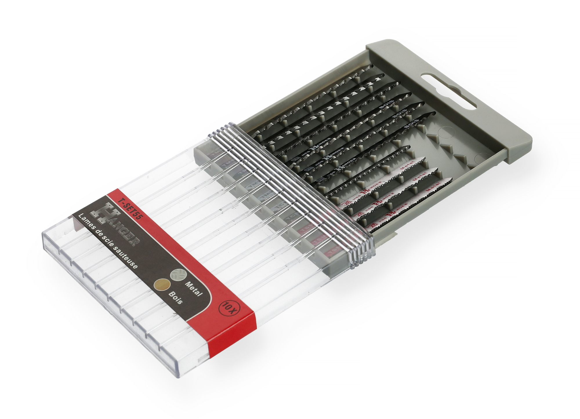 Kit de 10 lames T-SET55 pour scie sauteuse bois et métal - HANGER - 150290