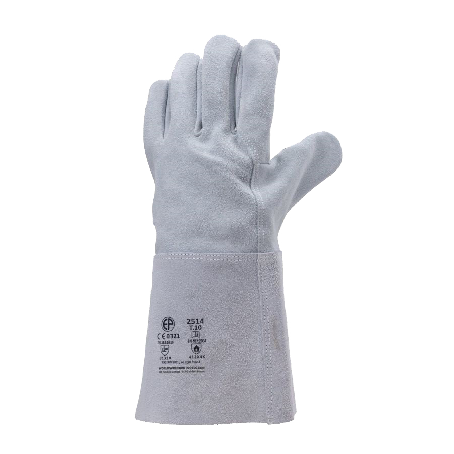 Gants de protection soudeur croûte vachette manchette 15cm gris T10 - MO2514