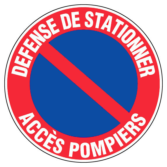 Panneau d’interdiction rond 300mm ''Défense de stationner Accès pompier'' - NOVAP - 4034294