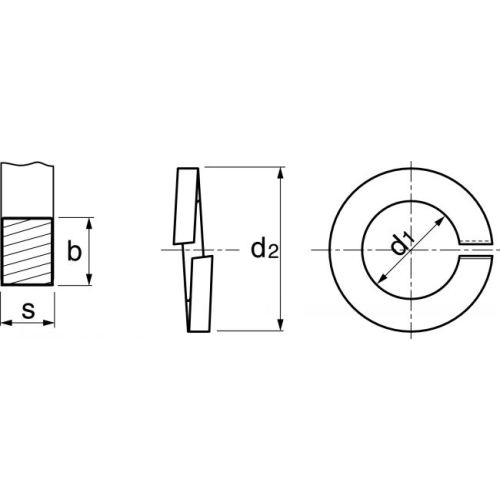 Rondelle Grower A2 DIN127 B M4 boîte de 200 - ACTON - 625124