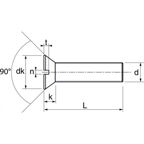 Vis à métaux tête fraisée fendue inox A2 DIN 963 3X20 boîte de 200 - ACTON - 622083X20